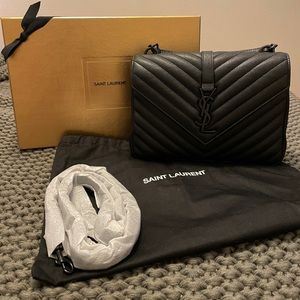 YSL Medium College bag WITH Holiday 2022 packaging. Brand new, never used!